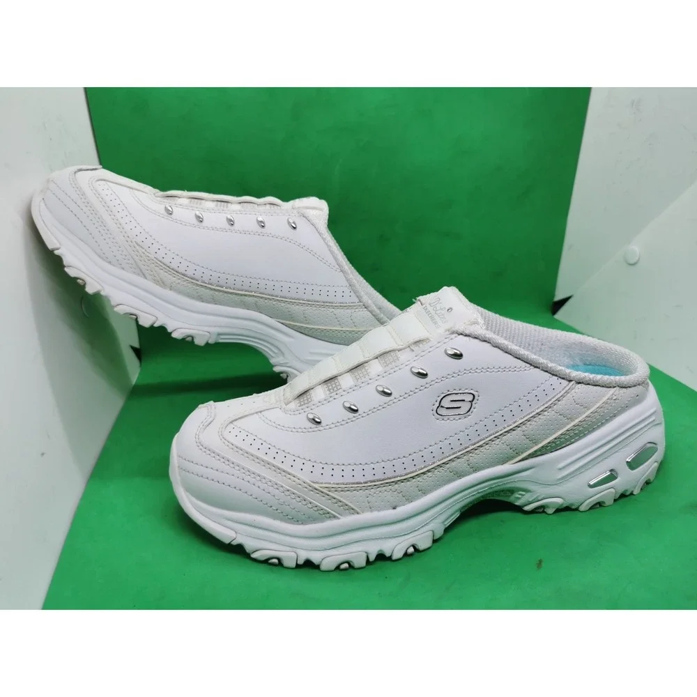 Skechers D'Lites Bright Sky Shoes Sneaker Mule Womens Size 9 White Slip On 11933